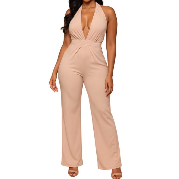 Missy Missi Ladies V Neck Jumpsuit Sleeveless