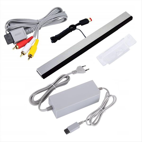 3 in 1 Wired Motion Sensor Bar+Adapter Cord+Cable for Wii Us Plug