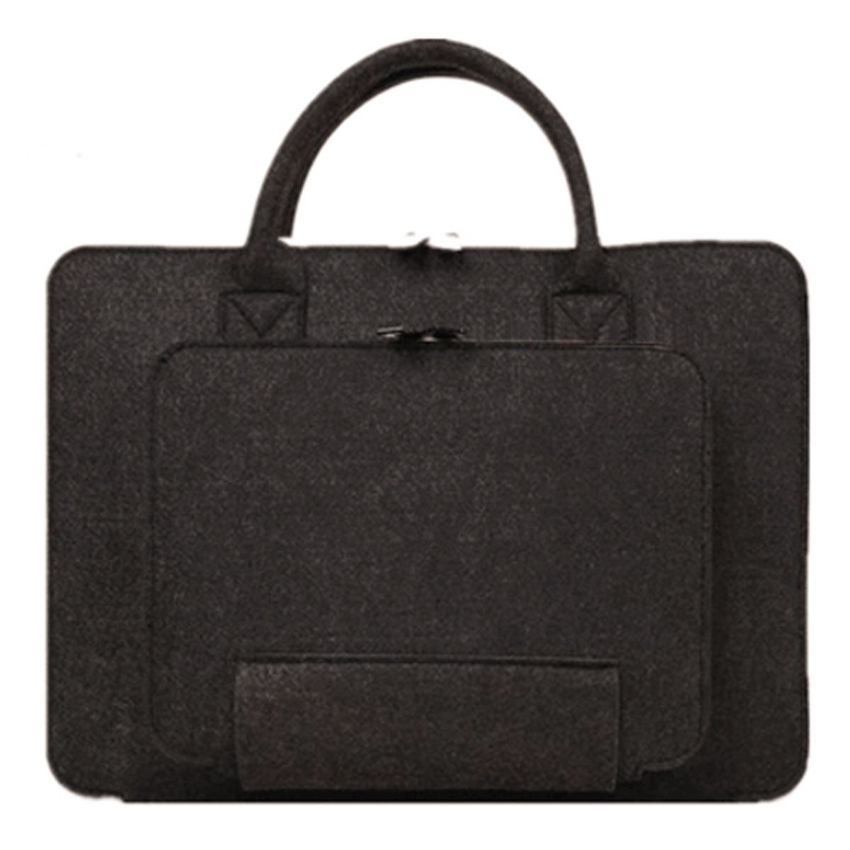 Felt Laptop Sleeve with Handles Portable Carrying Case Bag Pouch Black