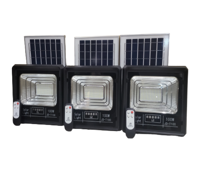3 Pack Bright Watertight 100W Solar Flood LED Light