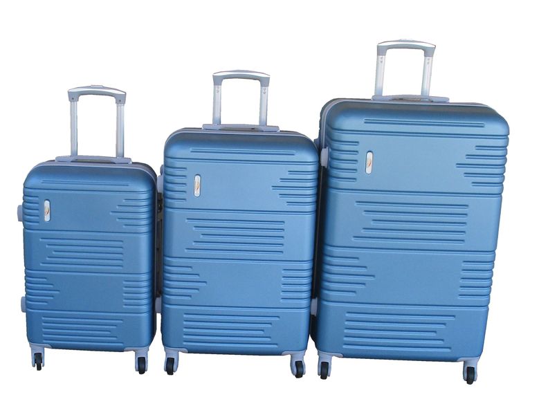 Light Blue ABS 3-Piece Luggage Set - Durable, Lightweight, Spinner Wheels