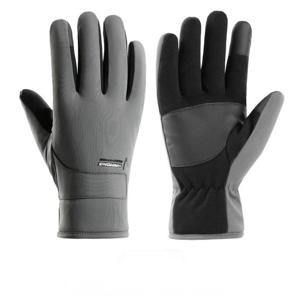 Winter warm men's gloves padded thickened windproof waterproof touch screen