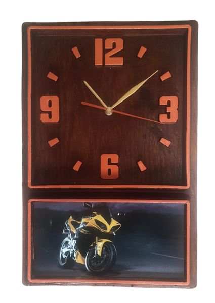 Retro Box Clock (orange) Yellow Rider (85)
