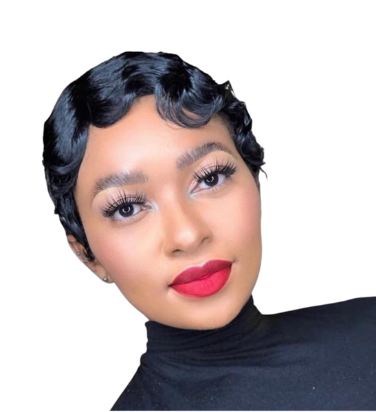 Brazilian Finger Wave Short Pixie Cut Wig