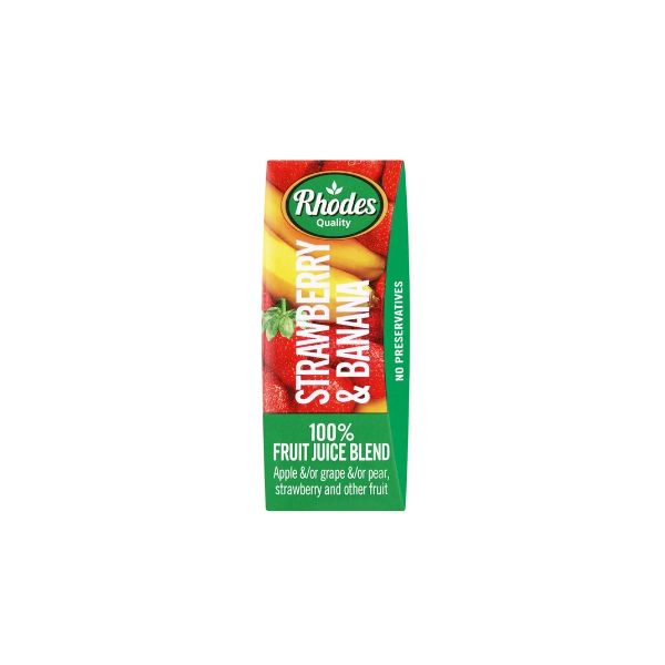 Rhodes Fruit Juice Blend Strawberry &amp; Banana - 24 x 200ml