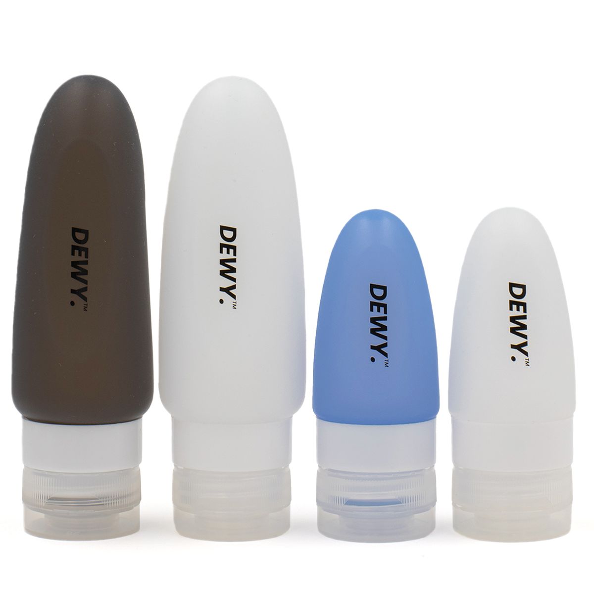 Dewy - Leakproof Travel Bottles for Toiletries (2 x 89ml & 2 x 37ml Blue)
