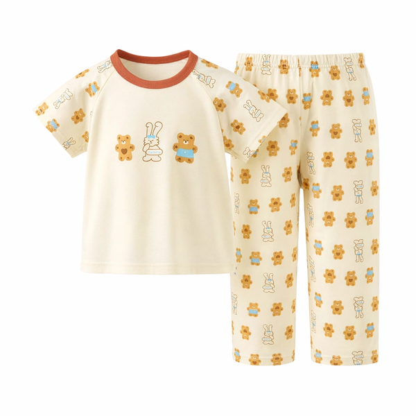 Kids Bear Themed Pyjama Set - Yellow