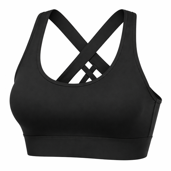QYNIAL Criss-Cross Back Sports Bra for Women - Medium Support Yoga Bra