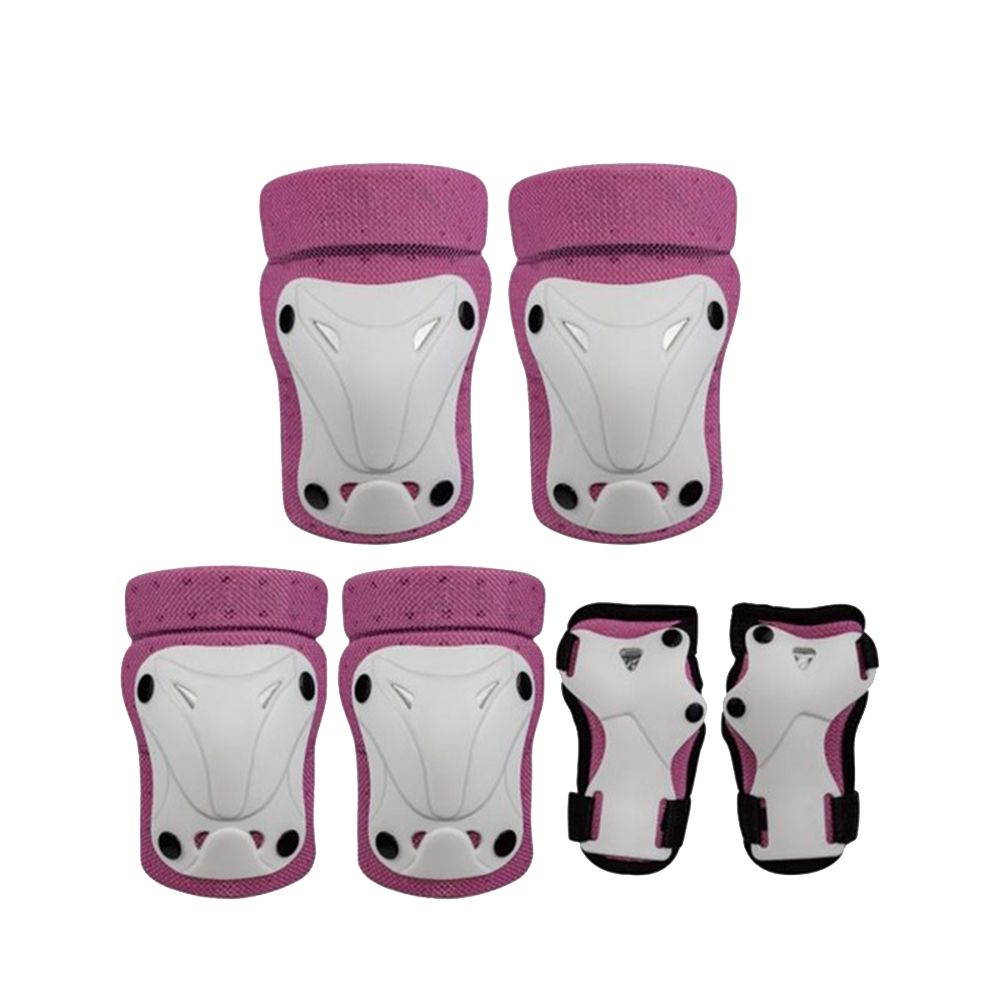 Adjustable Sports Protective Gear Guards Kit for Kids - Pack of 6 (Pink ...