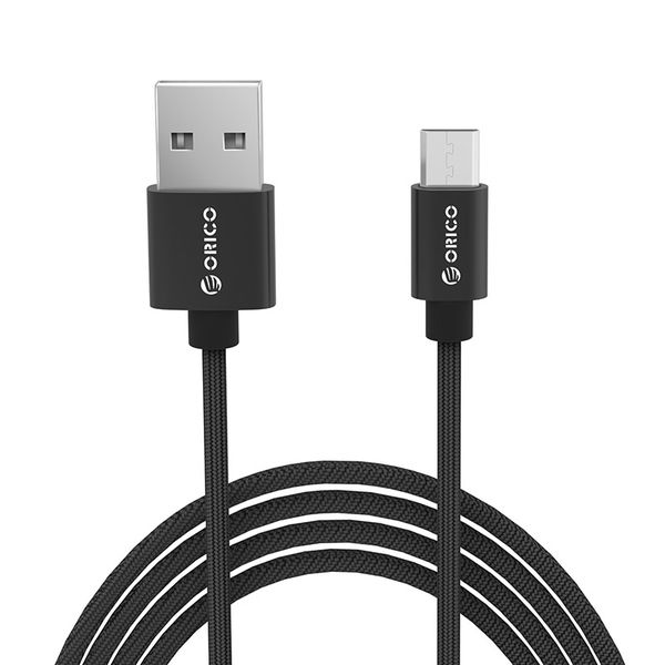 Orico 2.4A Nylon Android Charge &amp; Sync USB Cable 1m - Black