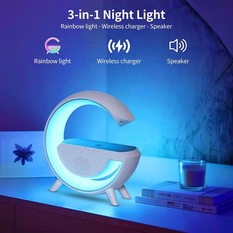 G500-LED Smart Wireless Charger Day Night Light Speaker with RGB