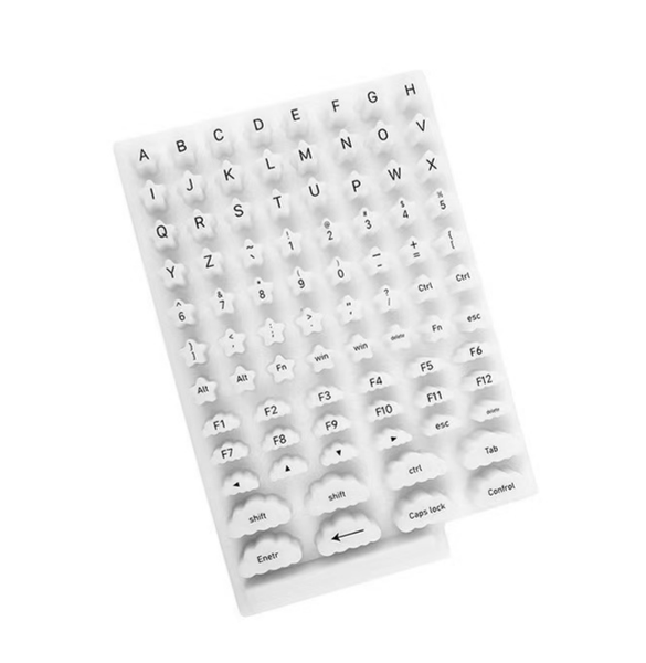 83 Pcs 3D Raised Silicone Key Caps Set for Long Nail
