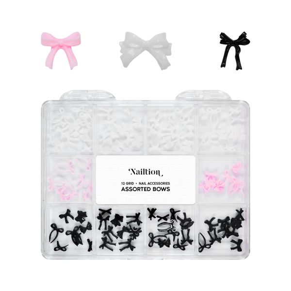 Nail Charms 12 Grid - Assorted Bows