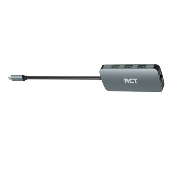 RCT Compact USB Type-C 6-in-1 HUB | HDMI, RJ45, USB 3.0 &amp; Type-C Ports