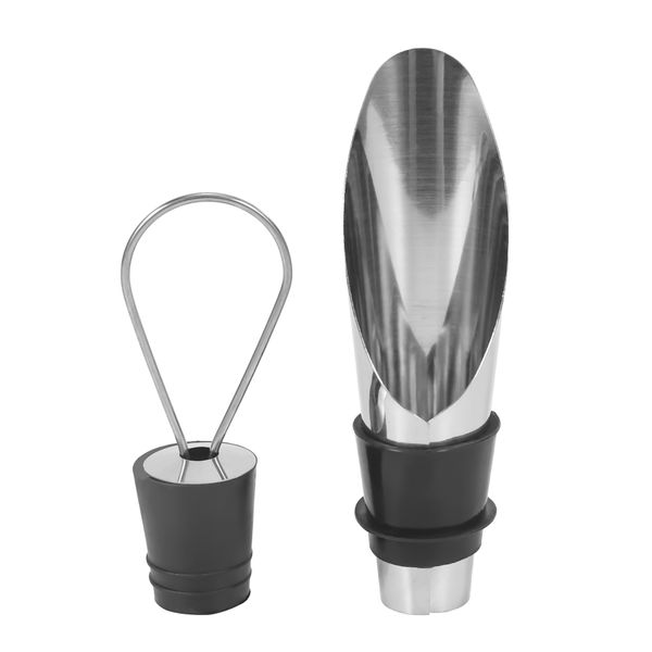 Stainless Steel Wine Stopper Pourer Metal Drain Bar Home Set