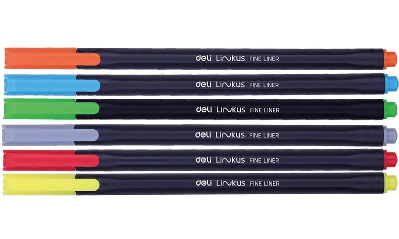 Deli 6 Colour 0.45mm Fineliners - Q90006