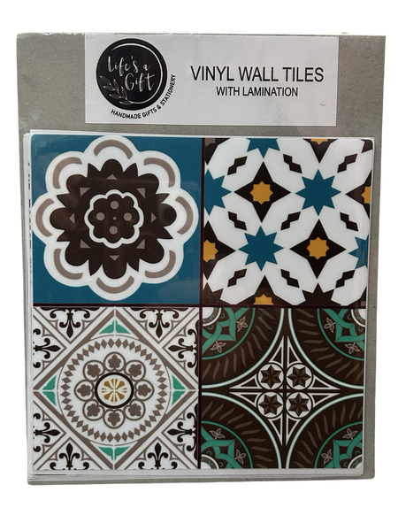 Vinyl Wall Tiles - Flowers &amp; Diamon Pattern