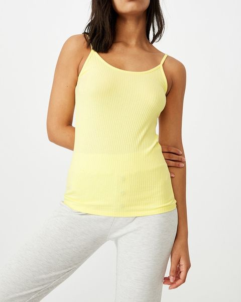 Women's Cotton On Long Rib Tank - Lemonade