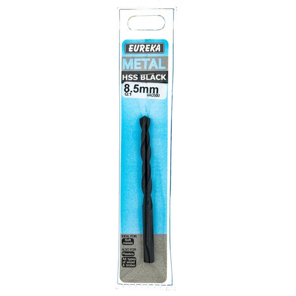 EUREKA DRILL BITS HSS Black 8.5mm Q:1 for Metal 4AO50U