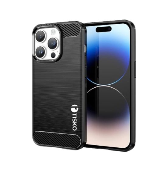 TISKO Slim Silicone Back Case Cover Compatible with iPhone 13 Pro - Black