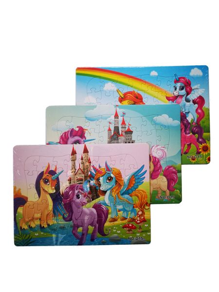Unicorn Puzzles - Set of 3 Assorted Puzzles - 40 Piece