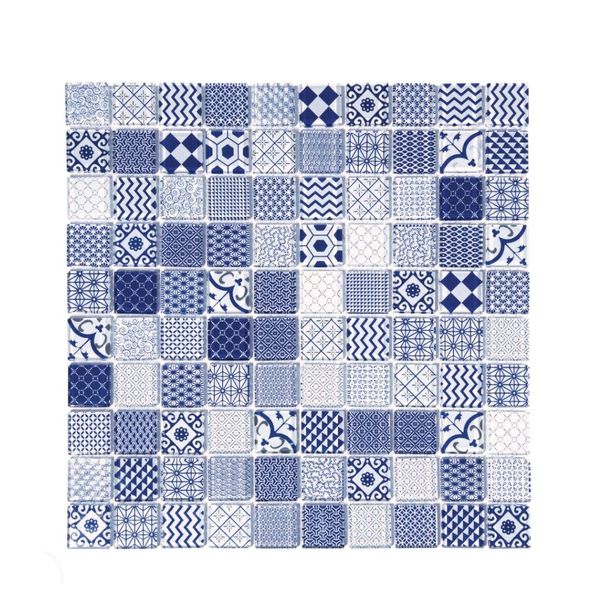 Decor Tiles - Blue Patterned Glass 28x28mm