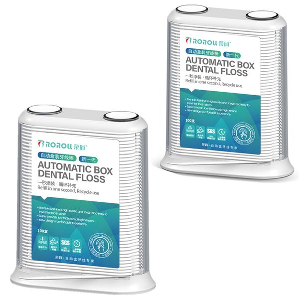 Dental Floss Automatic Release Toothpicks Dispenser For Better Hygene 100X2