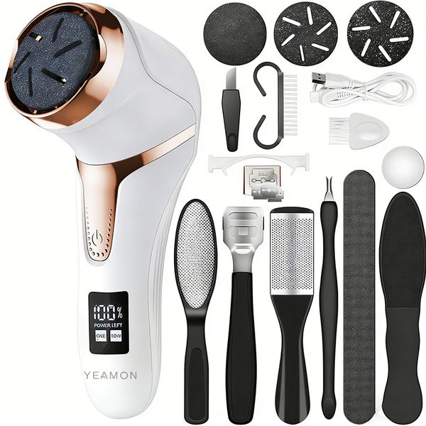 Electric Foot Callus Remover with Vacuum, Rechargeable Waterproof Foot File