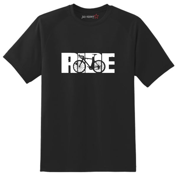 Just Kidding Girls "Ride Bicycle" Short Sleeve Tshirt - Black