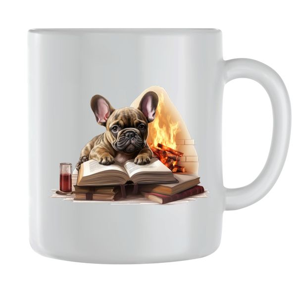 Fire Place Coffee Mugs for Men Women Frenchie Lover Graphic Cups Present106