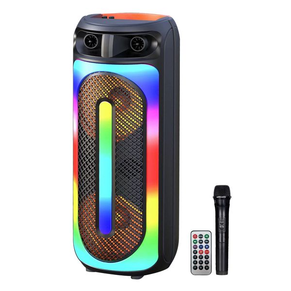 GZMTN Dual 8'' Bluetooth Speakers Portable Wireless Speaker with Microphone