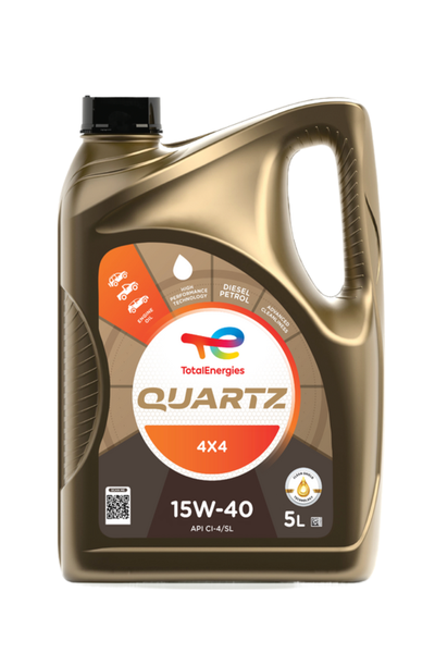 TotalEnergies Quartz 4x4 Gasoline and Diesel Oil Petrol &amp; Diesel 15W40, 5L