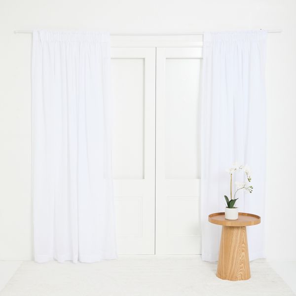 George &amp; Mason - Chenille Stripe Sheer Taped Curtain