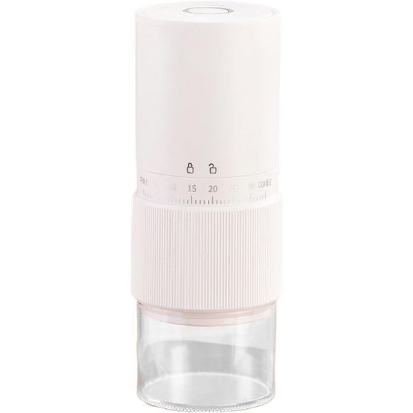 One-Button Electric Coffee Grinder,Portable Cordless Small Grinders,White