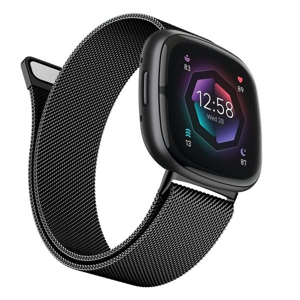 Metal Mesh Watch Strap Compatible with Fitbit Versa 4/3 &amp; Sense/Sense 2