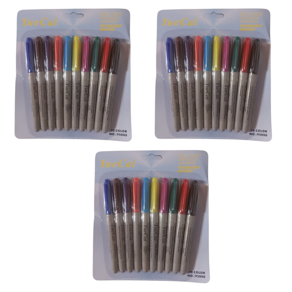 Permanent Markers - 3 Packs