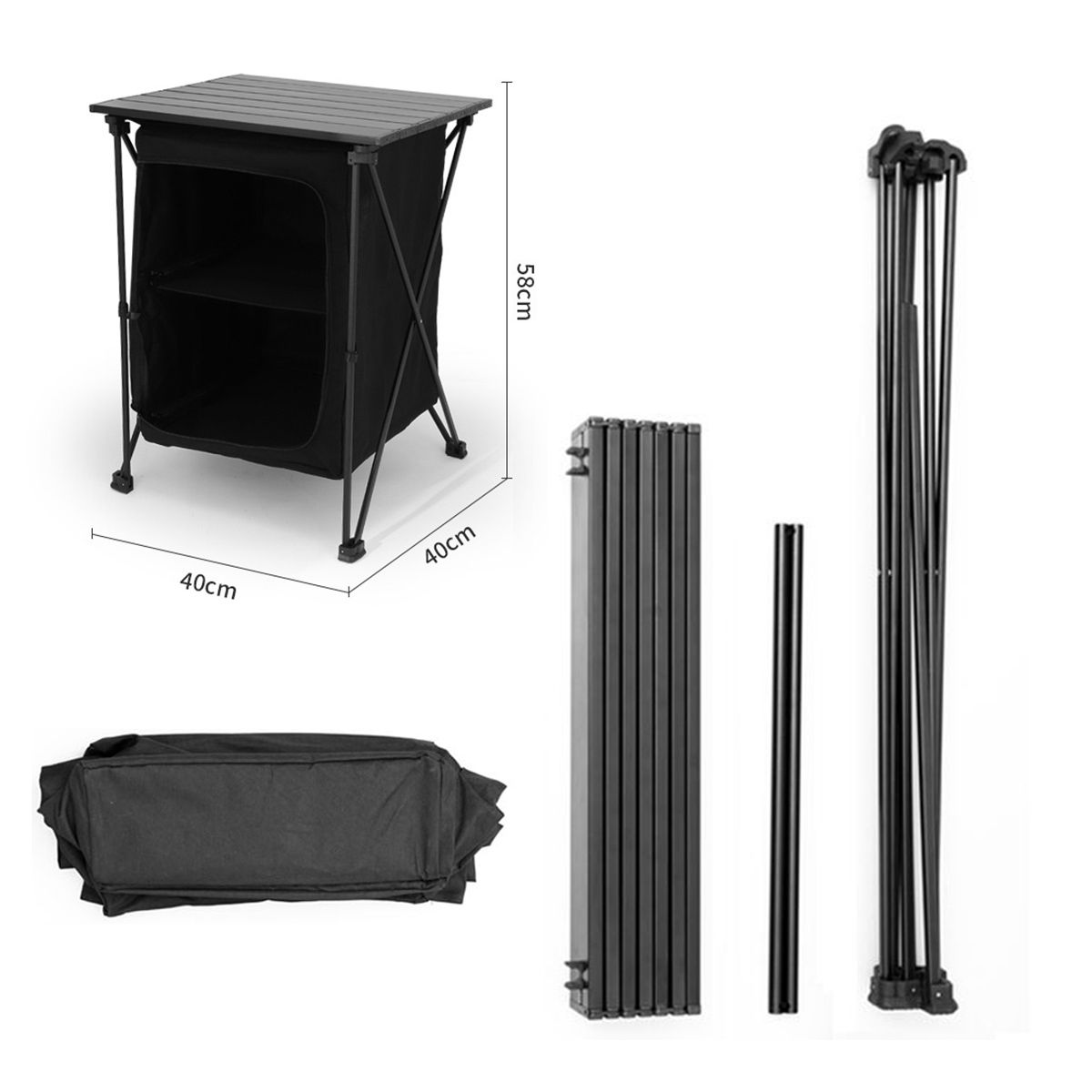 Ultralight Portable Folding Camping Outdoor Table Storage Cabinet