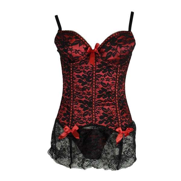 Black &amp; Red Floral Design Lingerie