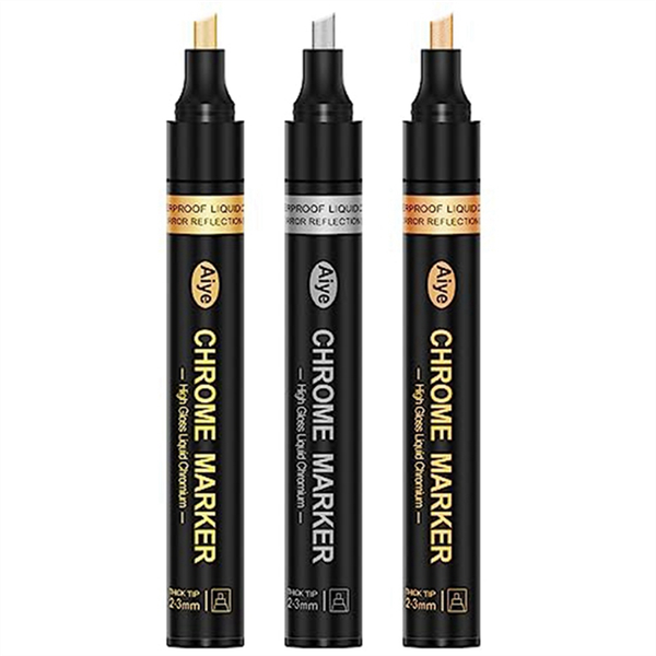 3 Colors Permanent Metallic Markers, 2-3mm Larger Application Area
