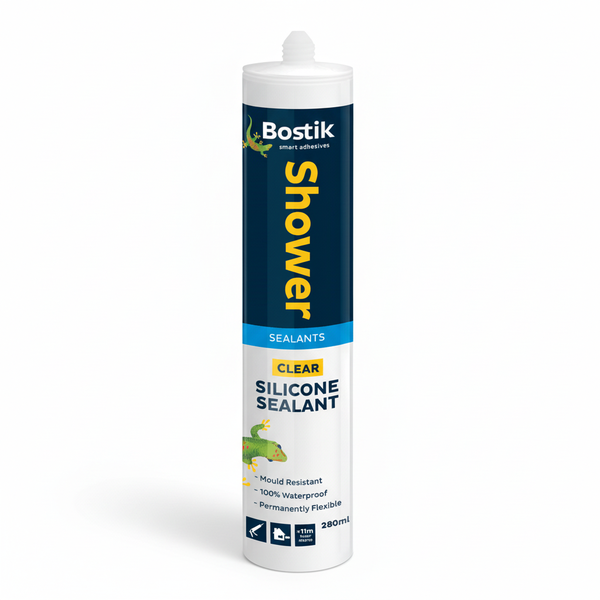 Bostik - Clear Silicone Sealant for Showers - Flexible Adhesive - 280ml