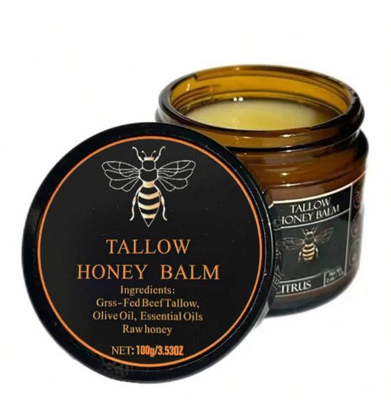 Organic Grassfed Tallow Balm with Raw Honey 100g