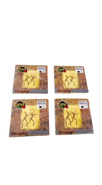 Dinu - 3 Ply Printed Serviettes -20 X 4 Pack -006