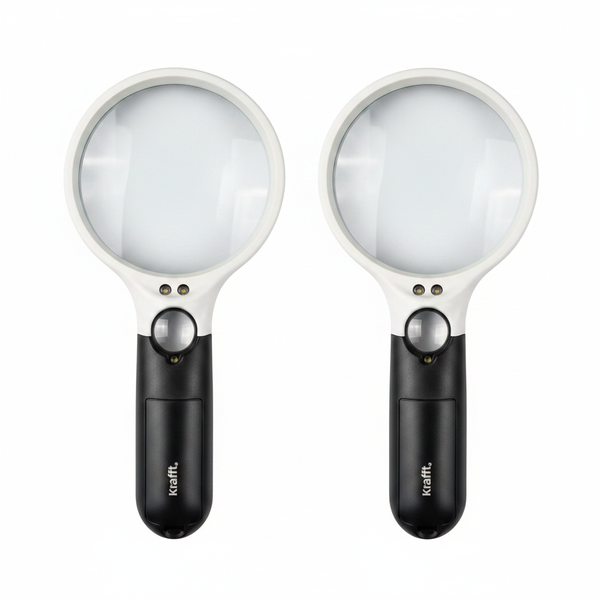 Krafft Handheld Magnifying Glass 90mm Lens with 2.5x - 2 Pack