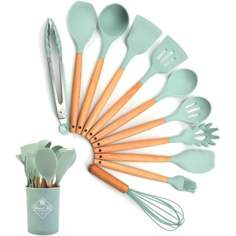 Heat Resistant Silicone Cooking Utensil - Neutral Set - For Light