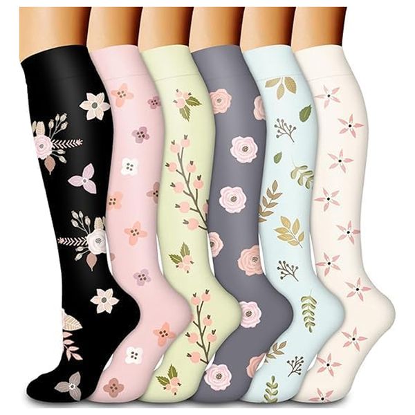 6 Pairs Compression Socks for Women and Men Circulation