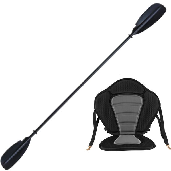 Kayak Paddle Aluminium Oars Fishing &amp; Canoe + Padded Kayak Seat