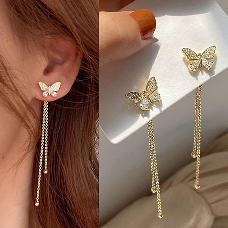 Butterfly hanging earrings discount