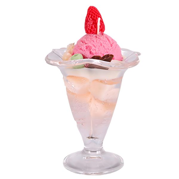 Strawberry Scented Candle Simulation Ice Cream Cup Non-Toxic and Harmless