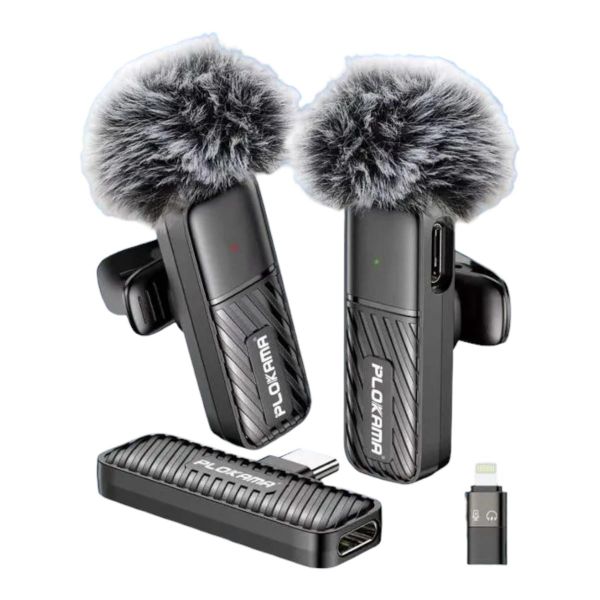 Plokama Dual Wireless Lavalier Microphones for IPhone/Android VM20
