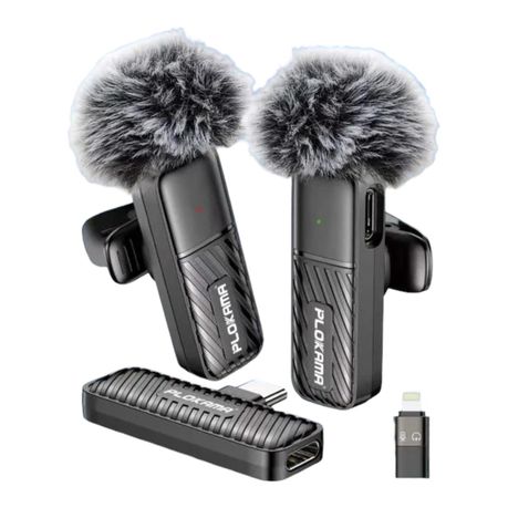 Plokama Dual Wireless Lavalier Microphones for IPhone/Android VM20 Image